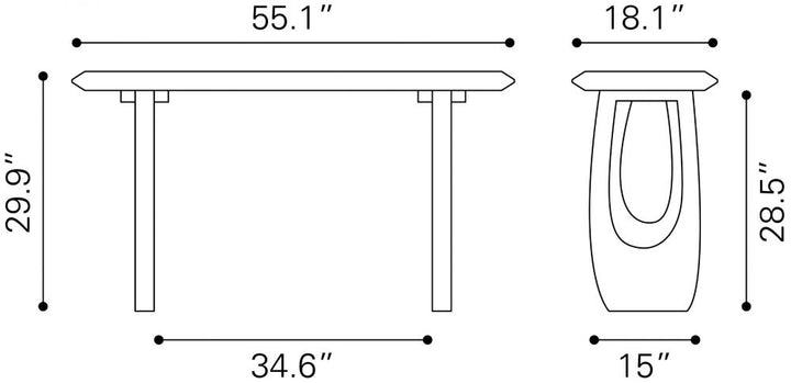 Arasan Console Table | Console Table | Derrick Details