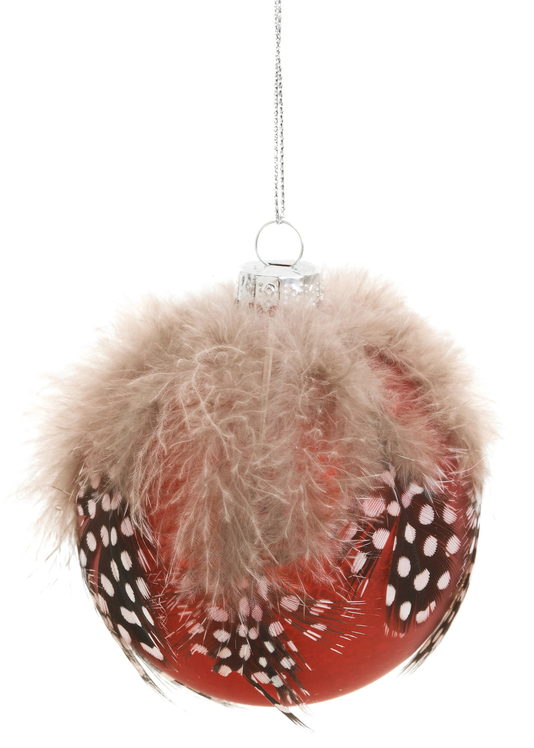 Feathered Glass Ornament