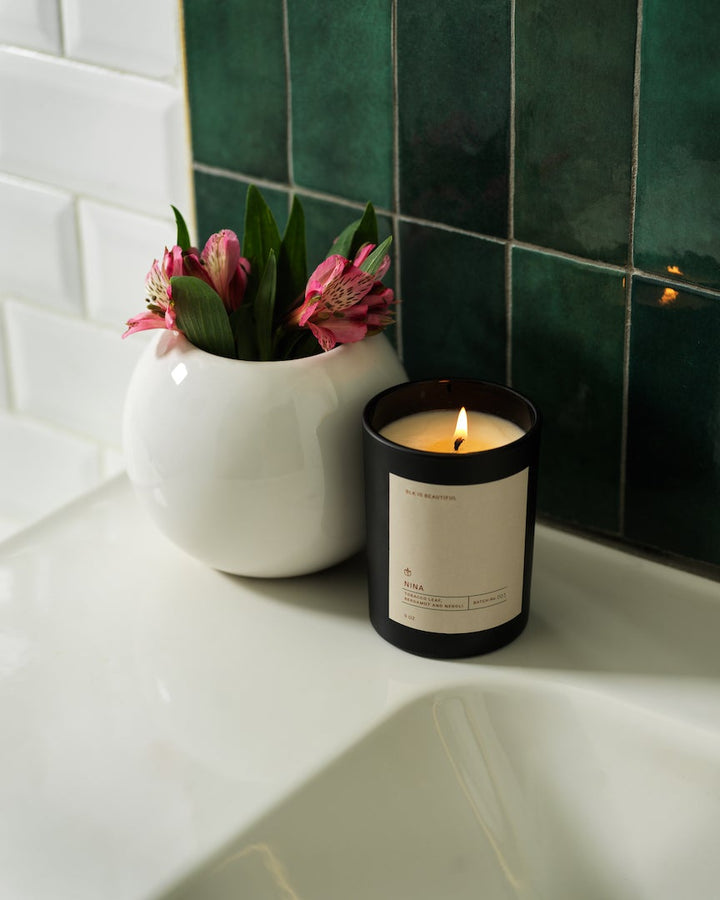 Nina Blk Rose Candle | Candles | Derrick Details