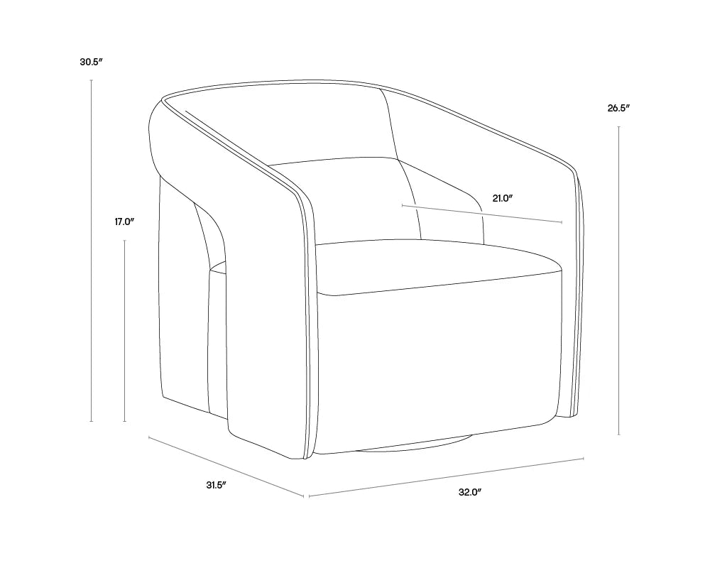 Kendrick Swivel Lounge Chair | Lounge Chair | Derrick Details