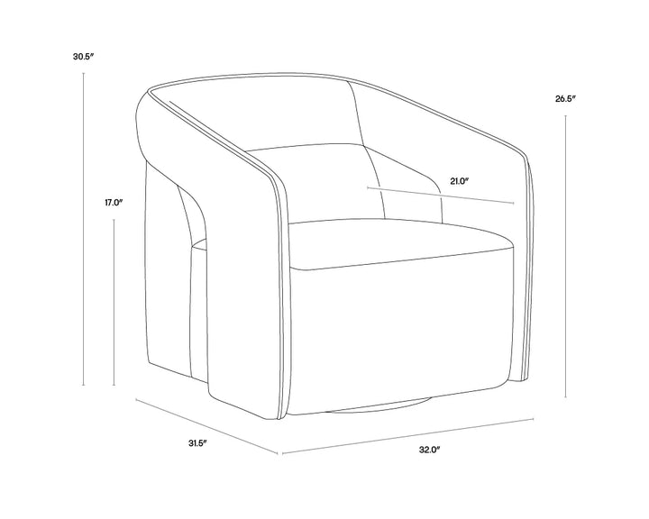 Kendrick Swivel Lounge Chair | Lounge Chair | Derrick Details