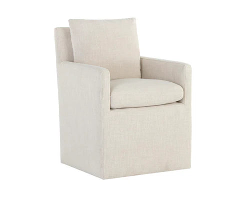 Glenrose Wheeled Dining Armchair | Lounge Chair | Derrick Details