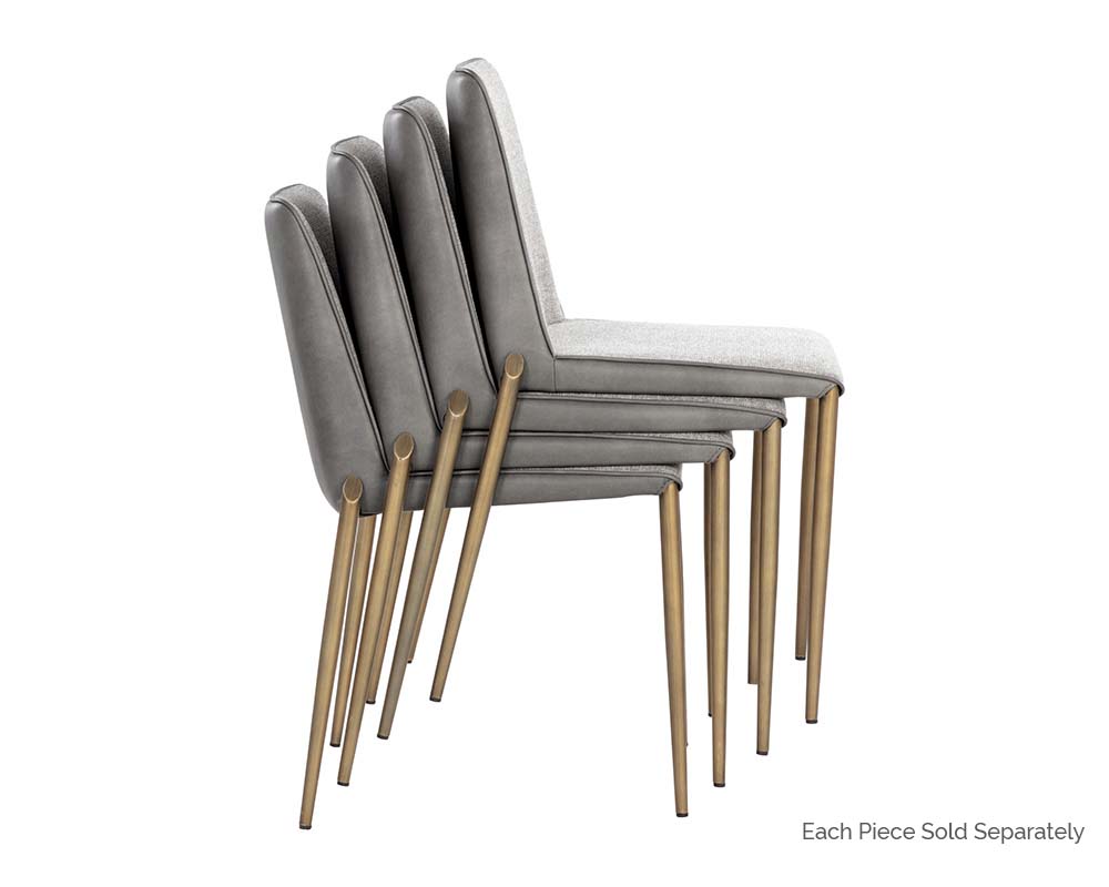 Renee Stackable Dining Chair - Antique Brass | Dining Chair | Derrick Details