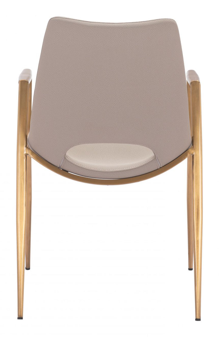 Desi Dining Chair Beige & Gold | Dining Chair | Derrick Details