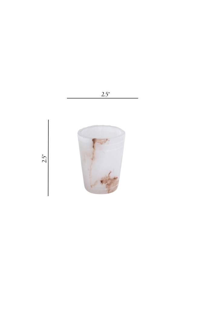 White Alabaster Shot Glasses | Set of 6