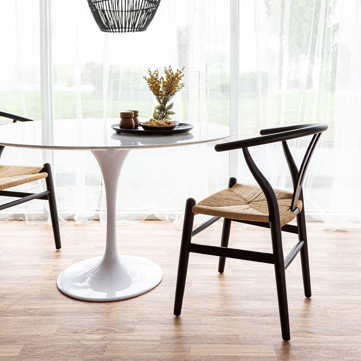 Frida Dining Chair - Black with Natural Seat | Dining Chair | Derric Details
