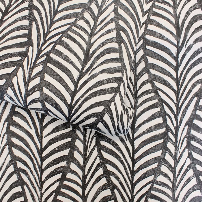 Block Print Leaves Peel & Stick Wallpaper | Wallpaper | Derrick Details